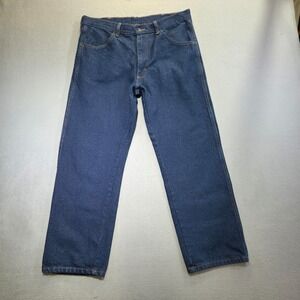 Rustler Men's Denim Straight Leg Regular Fit Blue Jeans Size 36x29